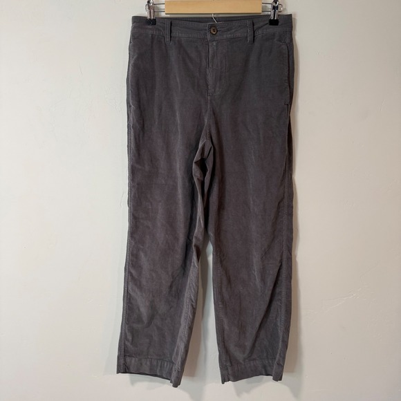 Carve Designs Pants - Carve Designs Womens Corduroy Pants 8 Gray Straight Leg Organic Cotton Stretch